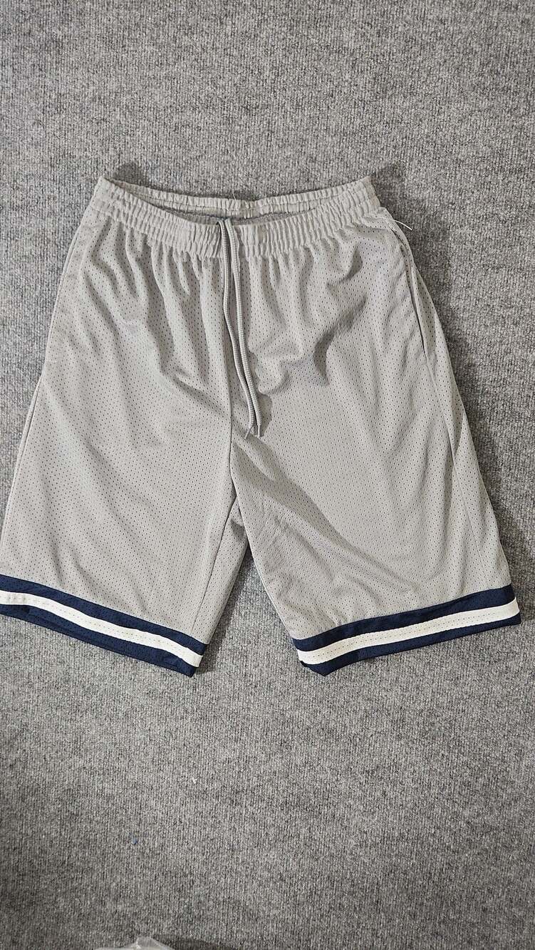 Linea Uomo Men's Mesh Basketball Shorts - Grey/Navy/White